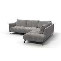 ECKSOFA AERA 5-Sitzer rechts, platingrau - Schwarz/Grau, Holz/Textil (268/206cm) - Courtois Laville