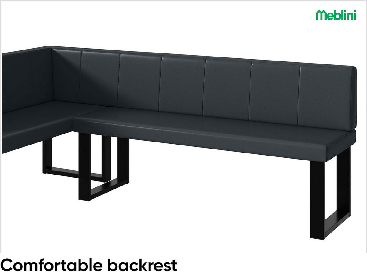 ECKBANK PETER_U - Dunkelgrau, Leder (142/196cm) - Meblini