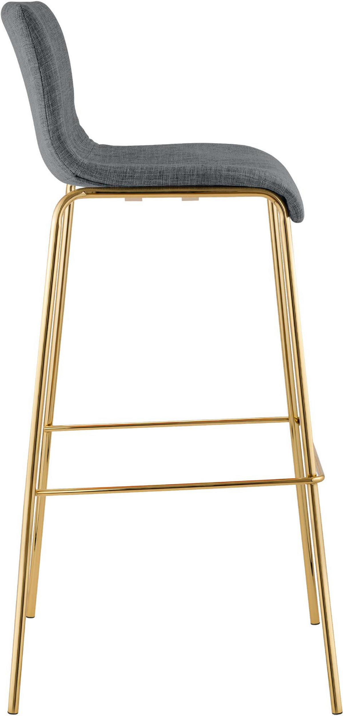 BARHOCKER Tenar Stoff Hellgrau Gold - Hellgrau, Textil (43/100/48cm) - DELUKE