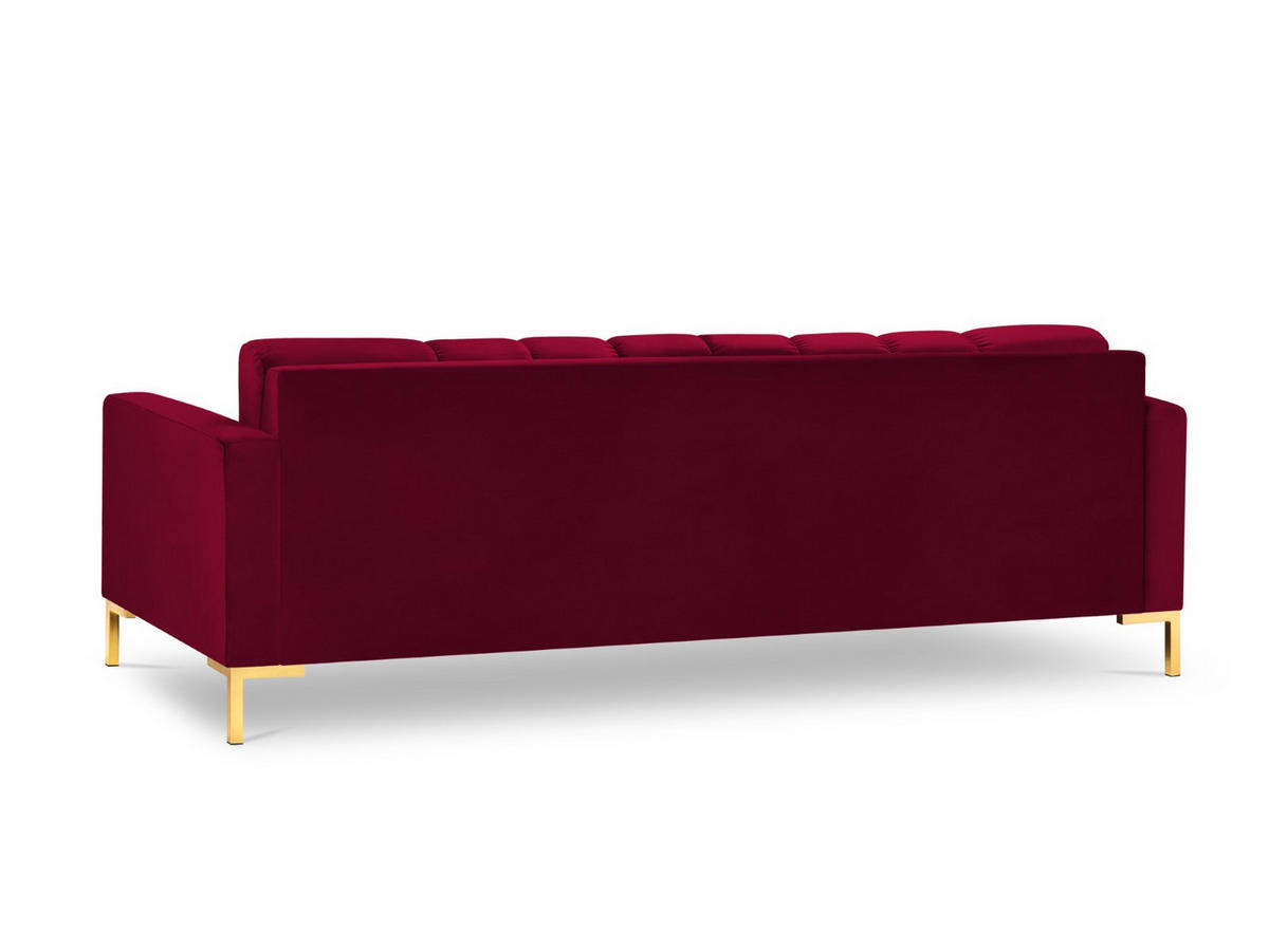 SOFA Mamaia aus Samt rot 4 Sitzplätze - Rot, Textil (92/75/217cm) - Micadoni