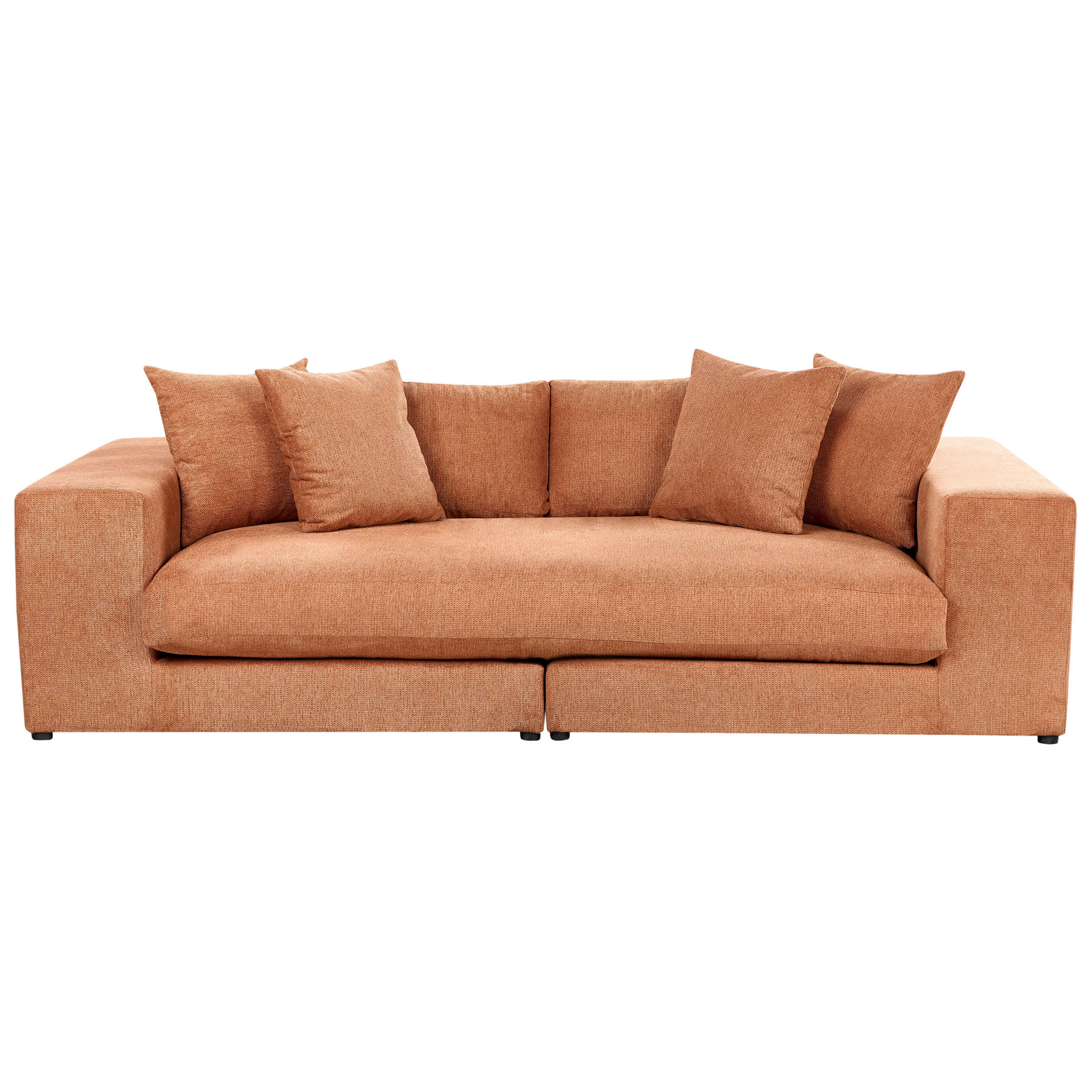 3-SITZER-SOFA orange mit Kissen Glorvika - Orange, Textil (240/58/120cm) - Beliani