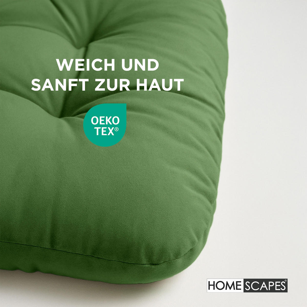 HÄNGESESSEL-KISSEN grün – halbrund, 80/120 cm - Grün, Textil (80/12/120cm) - Homescapes