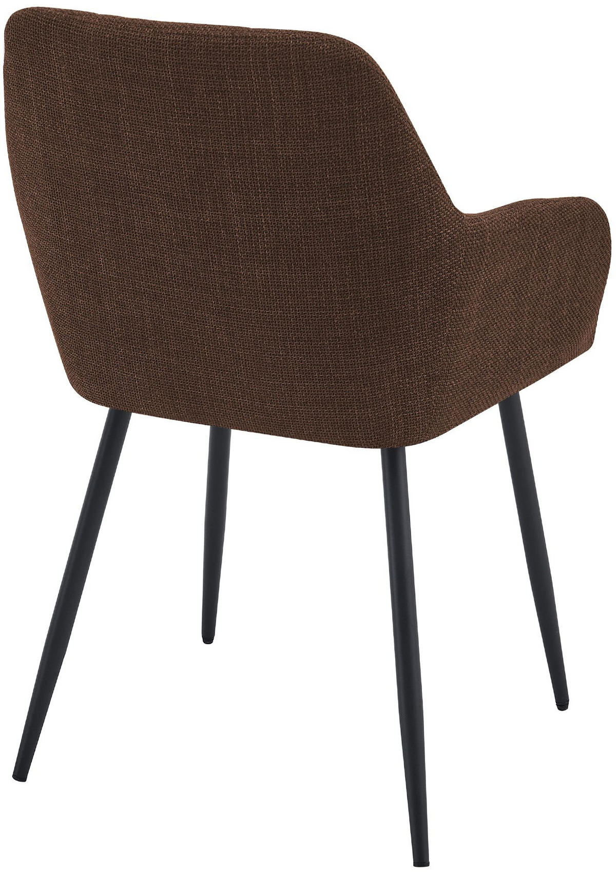 ESSZIMMERSTUHL Stoff Dunkelbraun - Dunkelbraun/Schwarz, Textil/Metall (57/85/60cm) - CLP