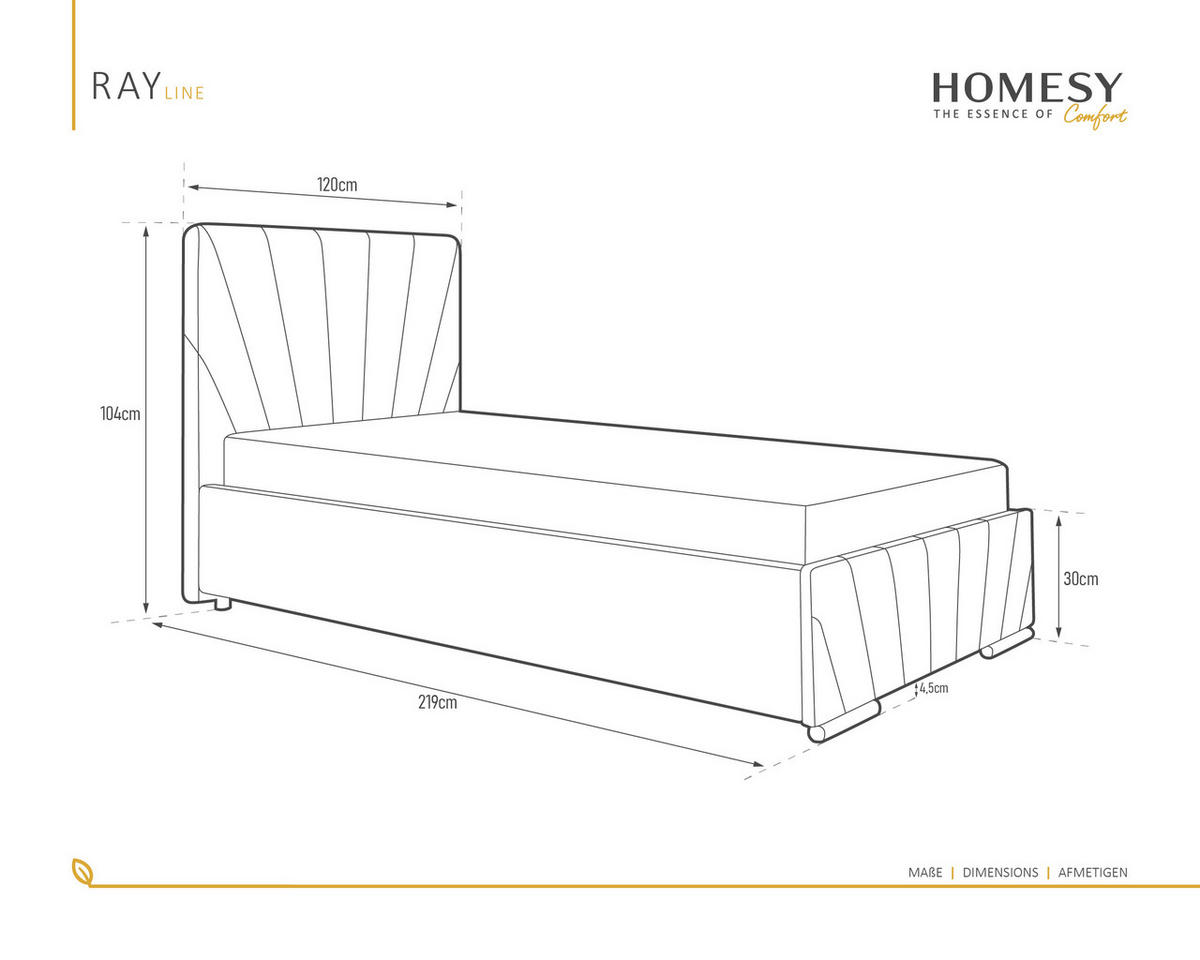 POLSTERBETT Ray 100 x 200 cm mit Bettkasten und Lattenrost Taschenfederkernmatratze mit Kokos 20cm- rot - Rot, Holz (100/200cm) - Homesy