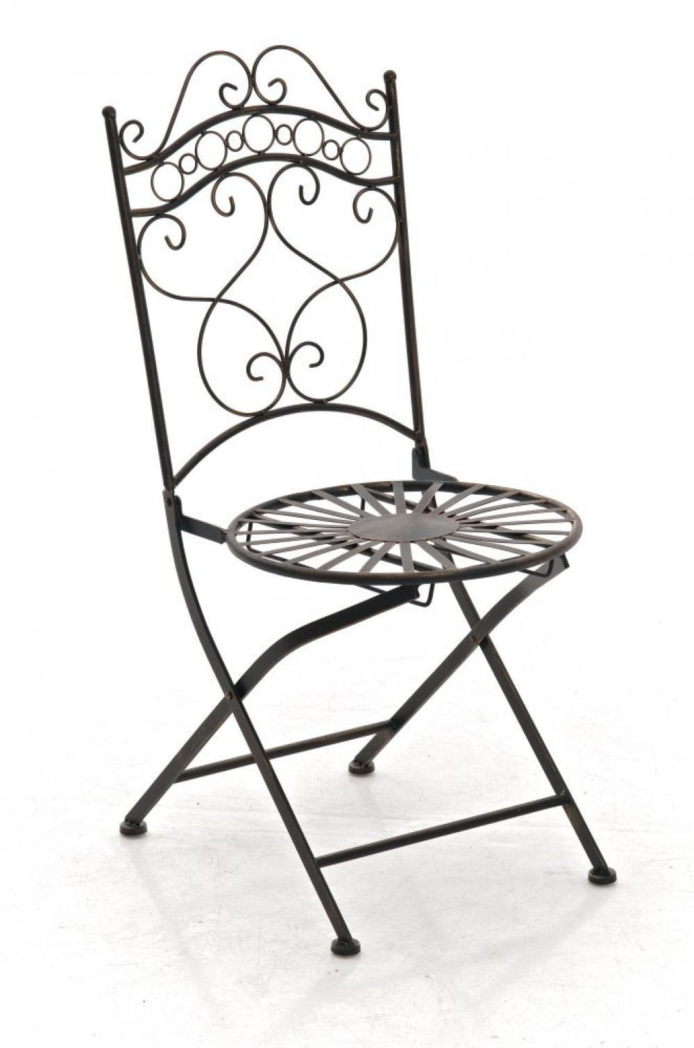 GARTENKLAPPSTUHL Metall Bronze - Bronzefarben, Metall (40/92/50cm) - CLP