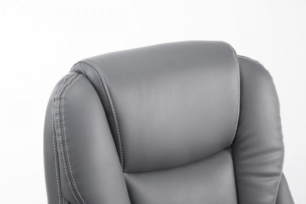 CHEFSESSEL Lederlook grau - Chromfarben/Grau, Textil/Metall (68/118/64cm) - CLP