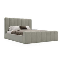 DOPPELBETT 140x200 Valetta mit Bettkasten, Velvet Hellgrau - Hellgrau, Holz/Textil (140/200cm) - Emporius