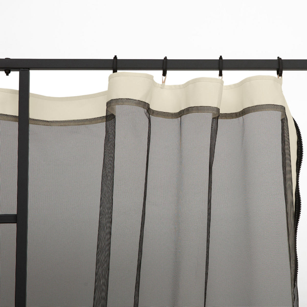 PAVILLONS aus Polyester 3x3 m in Schwarz mit Reißverschluss - Schwarz, Textil (207/1/302cm) - Modfu