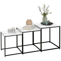 BEISTELLTISCH Weiß 3 Stück - Weiß, Naturmaterialien (50/50/60cm) - GiPP