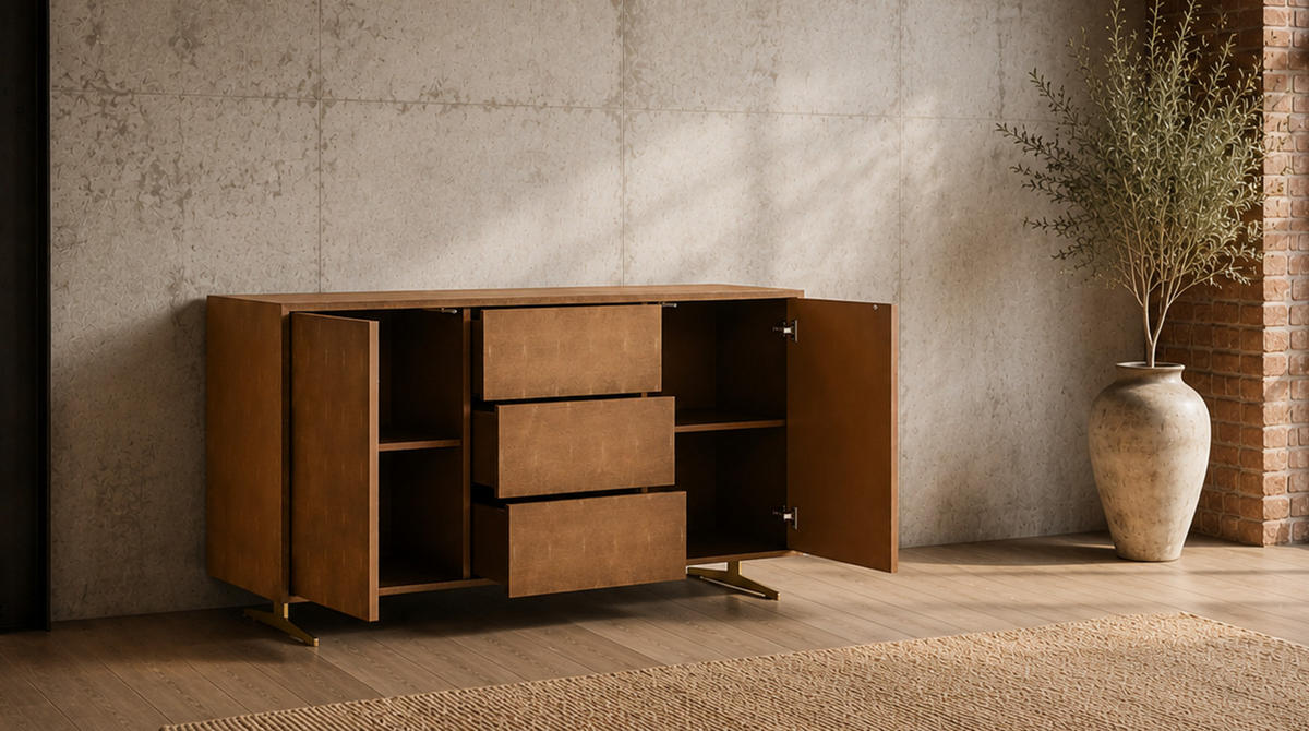 SIDEBOARD GALA Gold Holz - Goldfarben, Holz/Holzwerkstoff (140/85/40cm) - KAWOLA