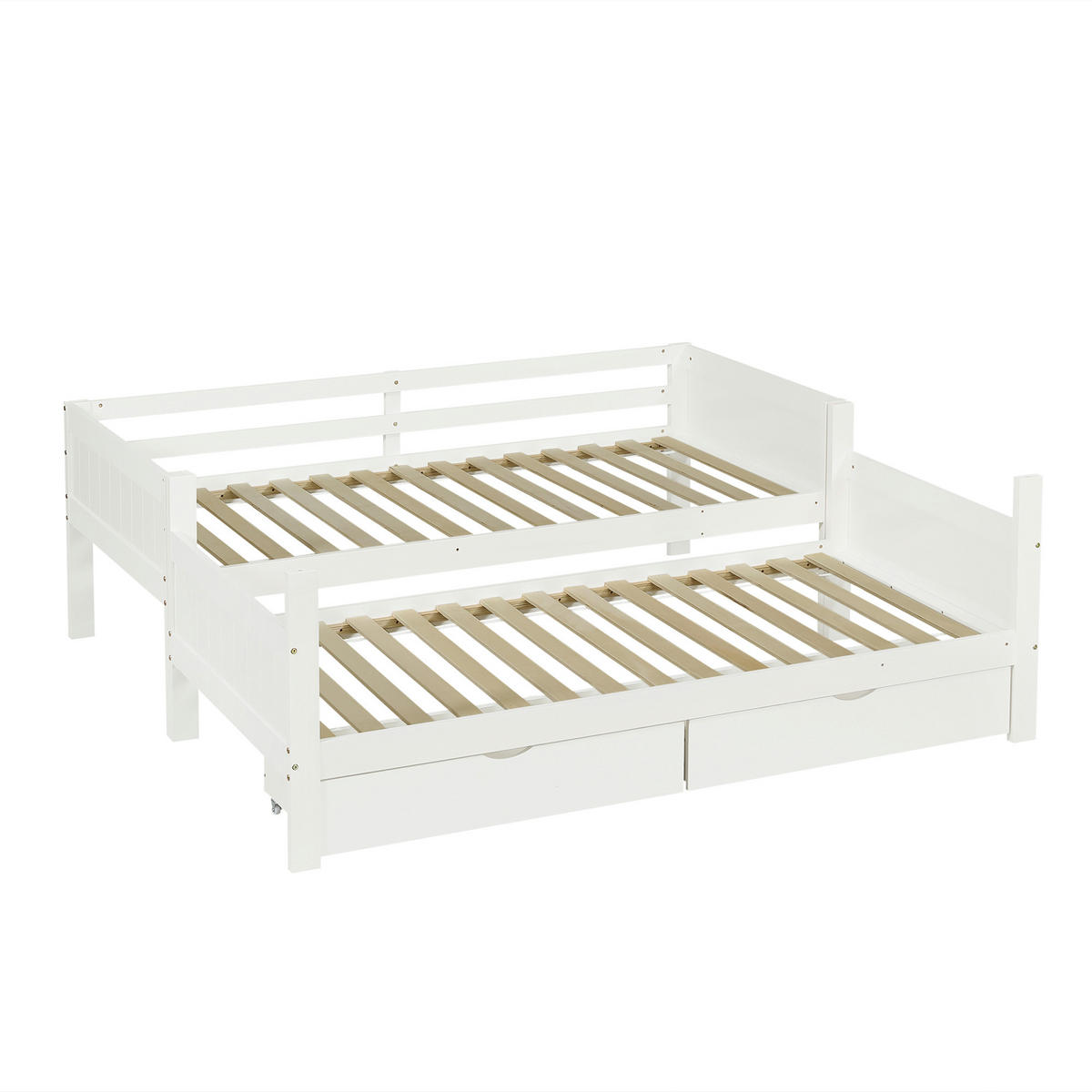 ETAGENBETT 90/200 cm teilbar in 2 Einzelbetten, DE-41730, in Weiß - Weiß, Holzwerkstoff (90/200cm) - ComfortXL
