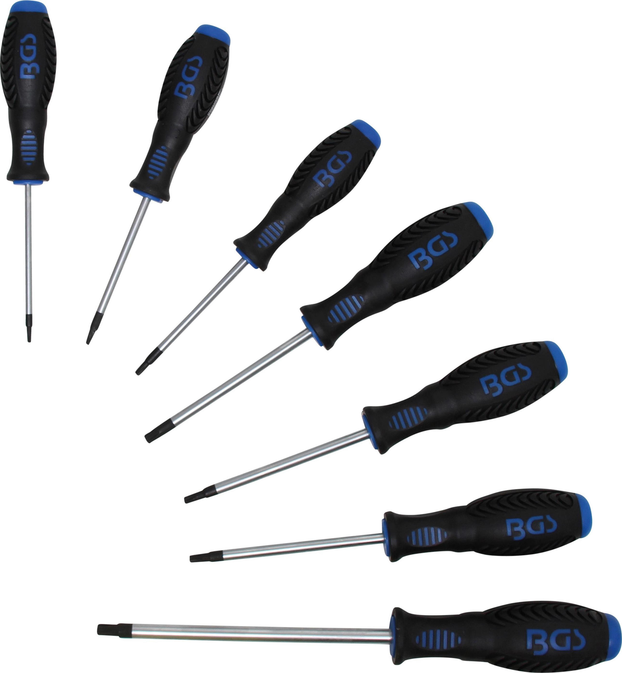 SCHRAUBENDREHER-SATZ | T-PROFIL (FÜR TORX) | T10 - T40 | 7-TLG. - Multicolor, Kunststoff/Metall (1/1cm) - BGS technic