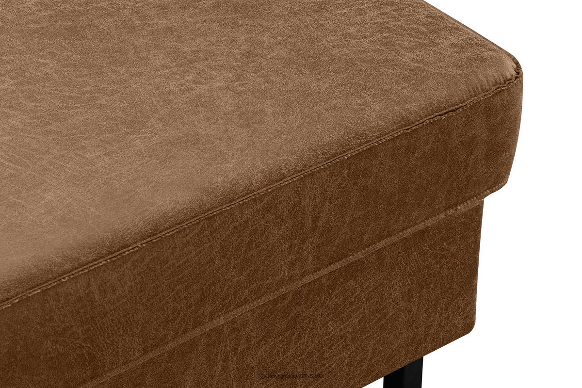 HOCKERSTUHL INVIA auf hohen Metallbeinen vintage, Lederoptik-Stoff, Braun - Schwarz/Braun, Textil (93/48/70cm) - KONSIMO®