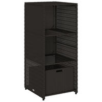 GARTENSCHRANK Schwarz 50/55/115 Cm Poly Rattan - Schwarz, Kunststoff (55/115/50cm) - vidaXL
