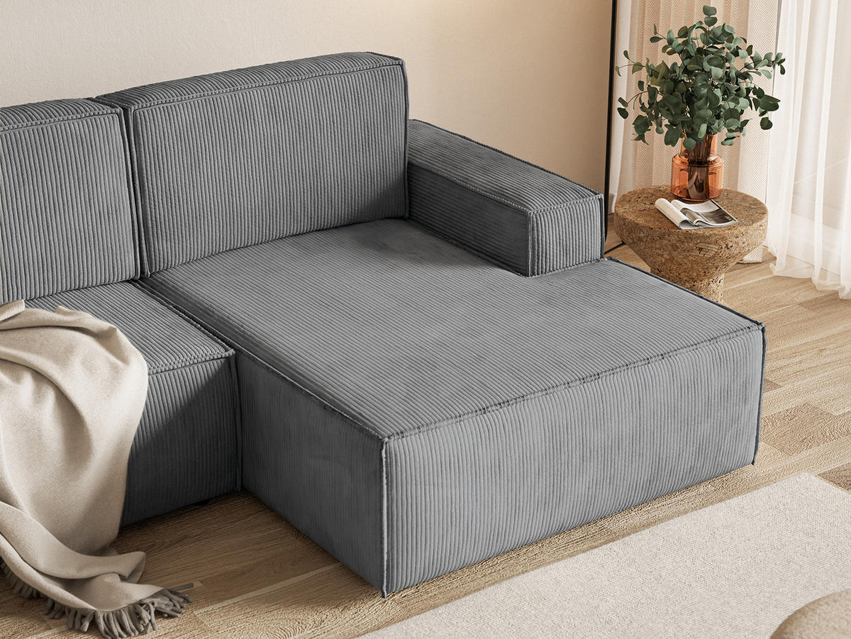 ECKSOFA KOKKO MINI mit Schlaffunktion, Grau - Grau, Textil (240/167cm) - Fedve