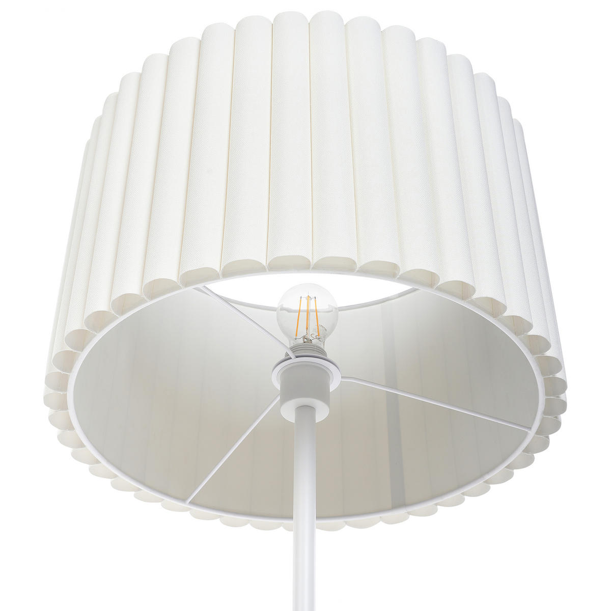 STEHLAMPE Beige Lourens - Beige/Weiß, Metall (46/46/154cm) - Beliani