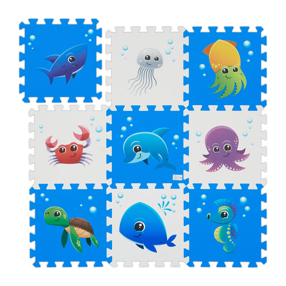 9TLG.PUZZLEMATTE - Multicolor, Textil (86/86cm) - Relaxdays