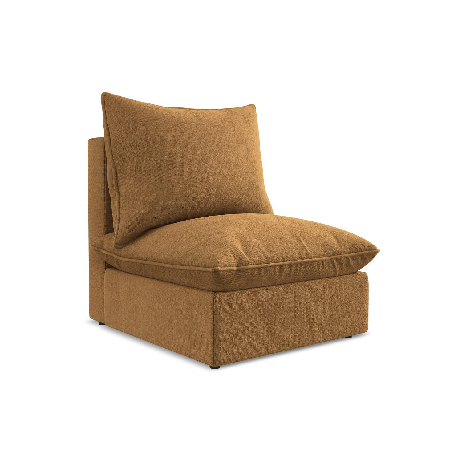 SOFAELEMENT Strukturstoff Orange - Terracotta/Schwarz, Holzwerkstoff/Kunststoff (75/77/90cm) - LaMiaSofa