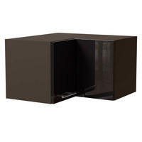 ECKHÄNGESCHRANK Essen W12/60/36 Schwarz Hochglanz / Lava Matt 60 / 60 / 36cm - Schwarz Hochglanz/Dunkelgrau, Holz/Holzwerkstoff (60/36/60cm) - Feldmann-Wohnen