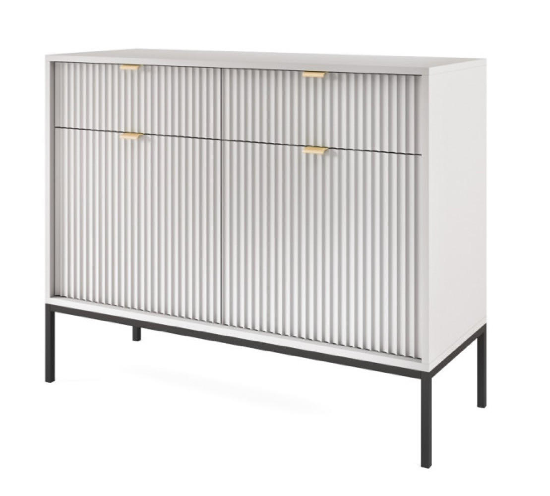 SIDEBOARD Grau KSZ104 Schwarz Stahl - Grau, Holzwerkstoff (104/83/39cm) - Sepro Meble