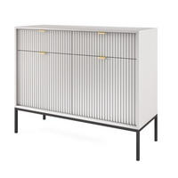 SIDEBOARD Grau KSZ104 Schwarz Stahl - Grau, Holzwerkstoff (104/83/39cm) - Sepro Meble