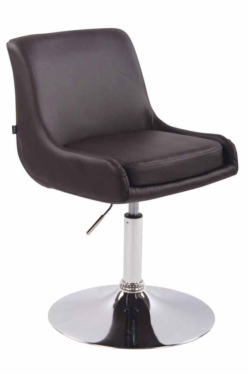 DREHSTUHL Lederlook braun - Chromfarben/Braun, Textil/Metall (43/71/50cm) - CLP