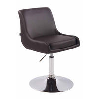 DREHSTUHL Lederlook braun - Chromfarben/Braun, Textil/Metall (43/71/50cm) - CLP