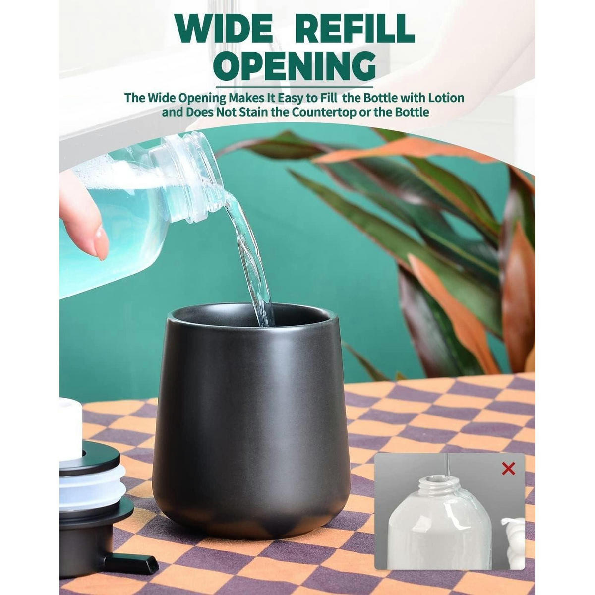 SEIFENSPENDER Keramik Schwarz 350 ml - Schwarz, Keramik (5.8/12.5/9.2cm)