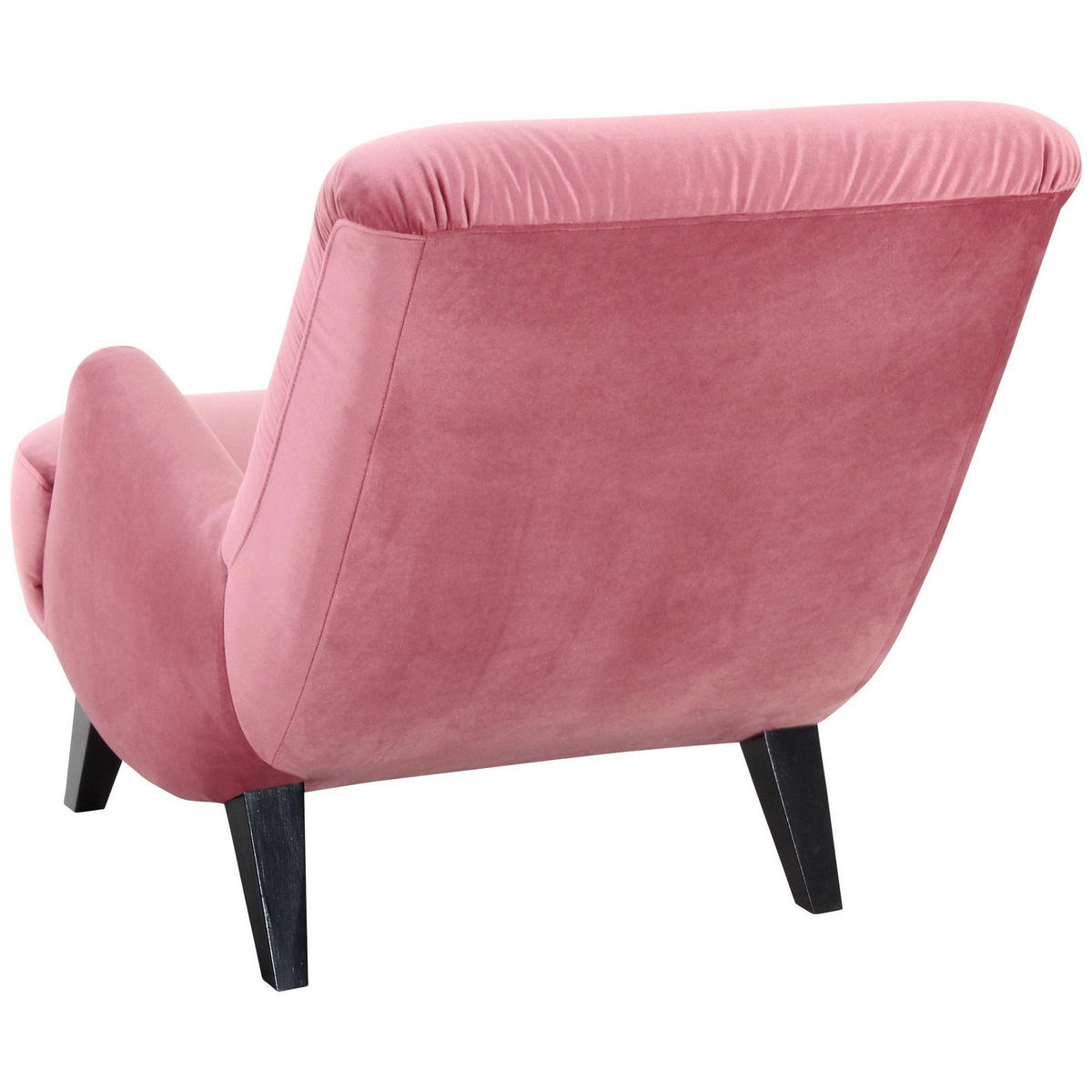 SESSEL Kajsa 71x80x101 Bezug Samtvelours Buche schwarz/rosé - Pink/Schwarz, Kunststoff (101/80/71cm) - 58aufmkessel