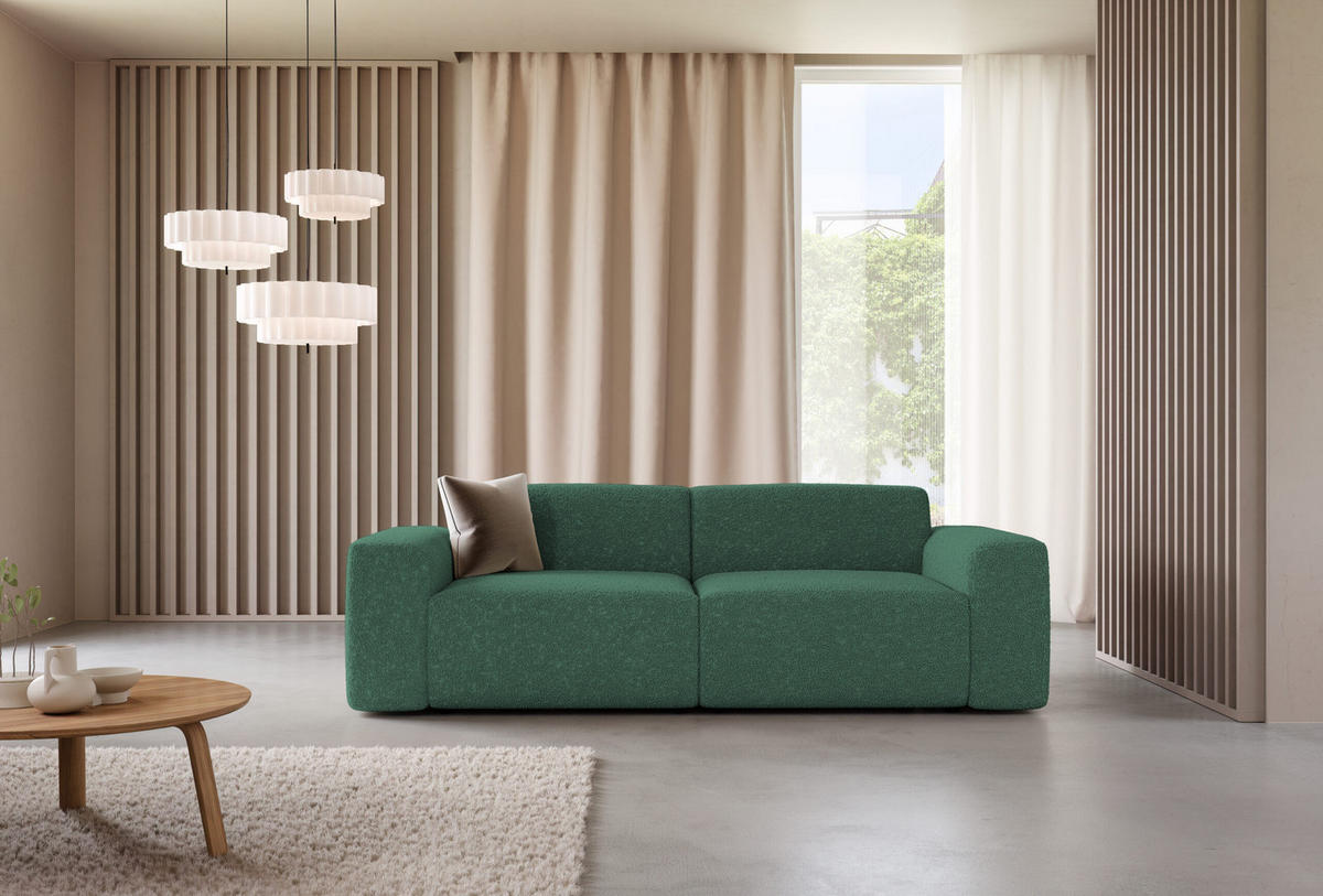 SOFA Modular Premium Grün - Schwarz/Grün, Holz/Holzwerkstoff (240/70/104cm) - Furnisell