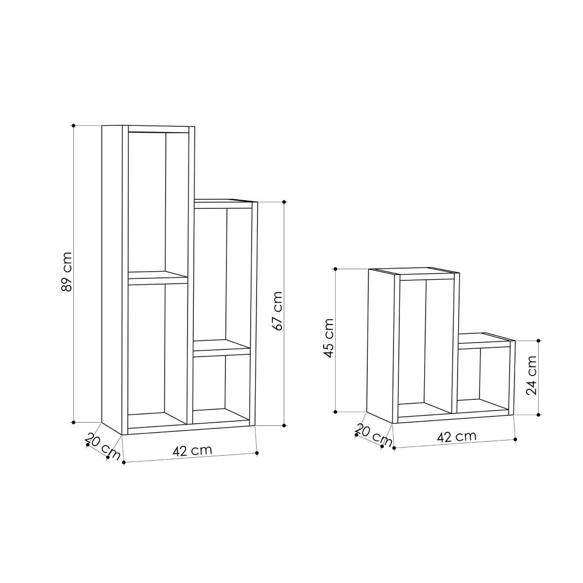 REGAL 10 Fächer H89 cm - Sule - Eichefarben, Holzwerkstoff (20/89/42cm) - Calicosy