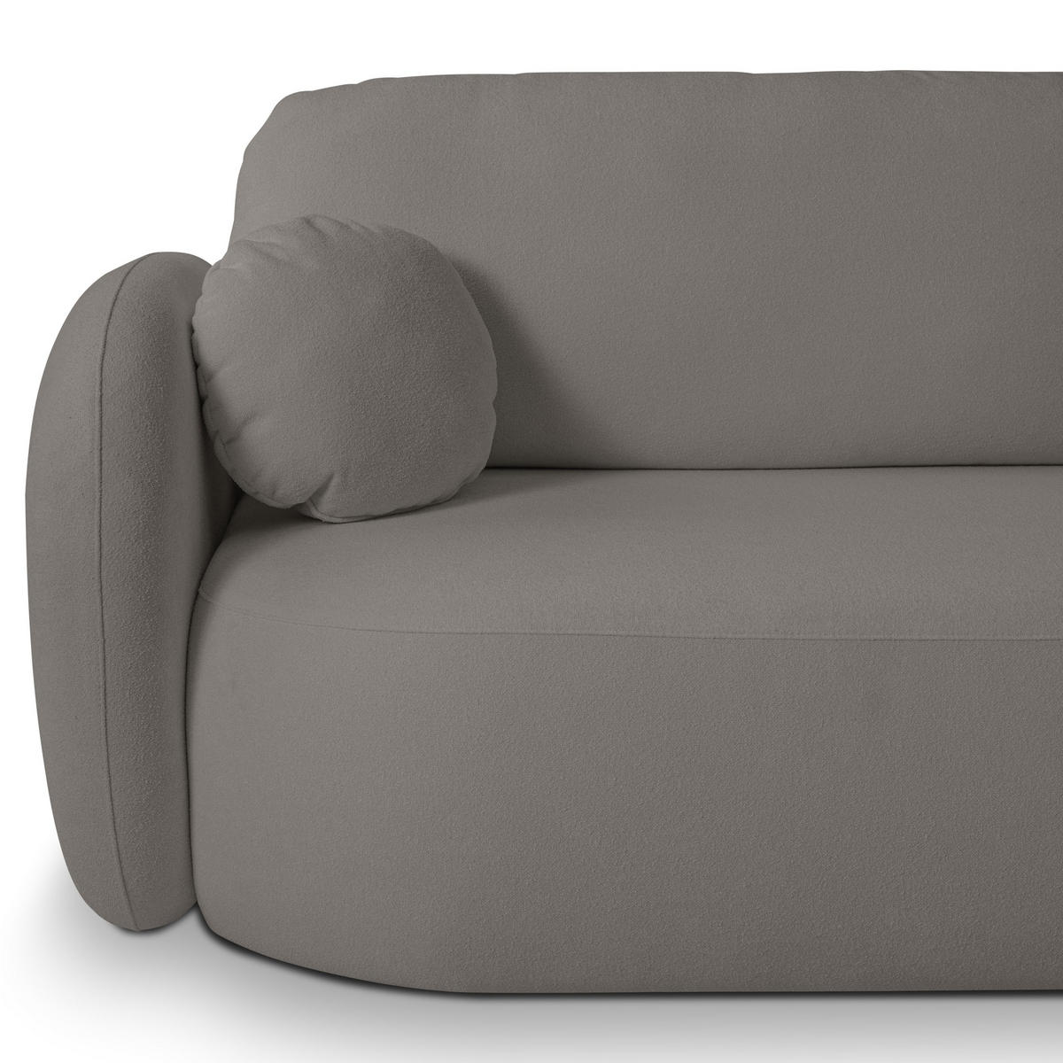 ECKSOFA AMICO R-S Grau Geflochtener Stoff mit Schlaffunktion - Grau, Holz (248/174cm) - MASSENO