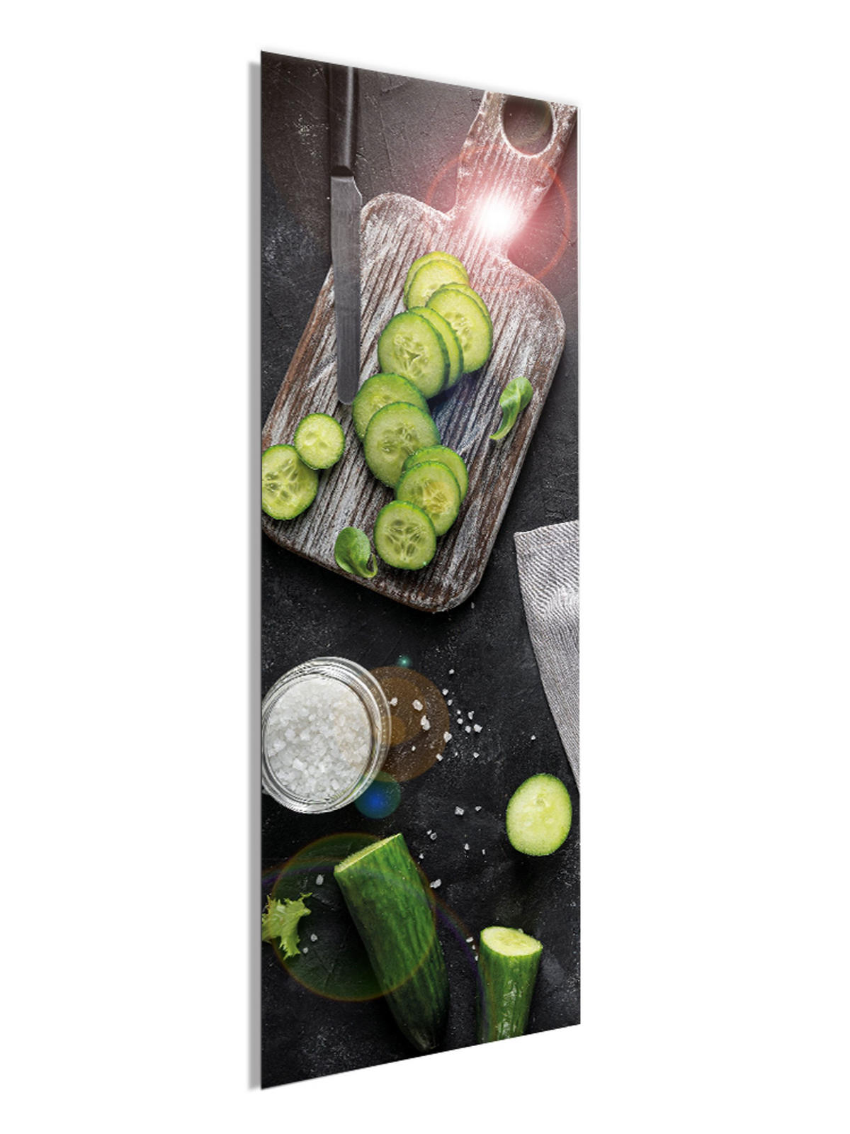 GLASBILD 30x80 cm Küche Gemüse grün - Anthrazit, Glas (30/80cm) - artissimo