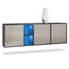 SIDEBOARD Cuba Türen in Sandgrau Hochglanz - Sandfarben, Holzwerkstoff (182/53/35cm) - Vladon
