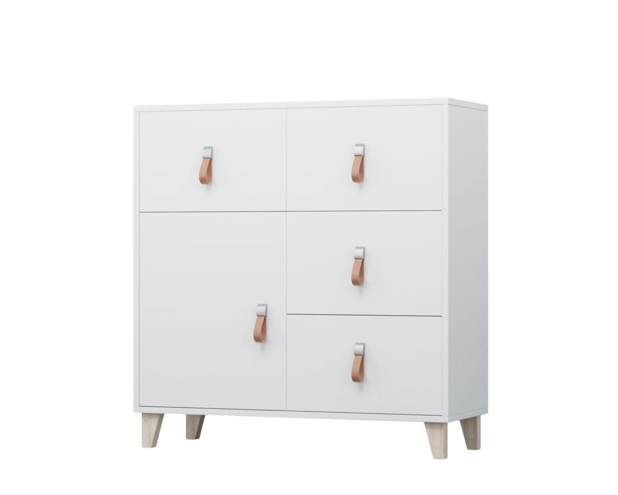 Deine Möbel 24 Kinderkommode Weiß 90x96x45 cm