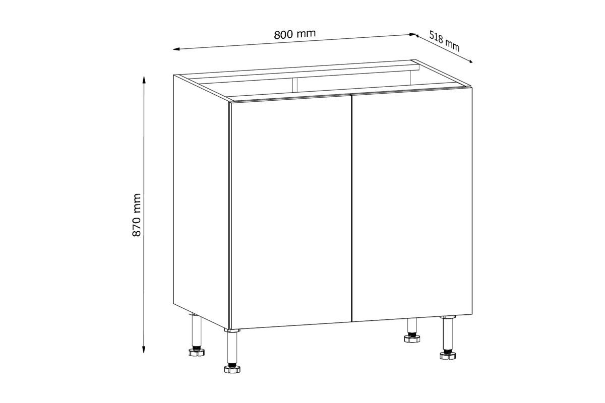 UNTERSCHRANK D80 – Sorento Dunkle Eiche – Dunkle Eiche - Dunkelbraun, Holzwerkstoff (80/87/52cm) - ROYAL24_MARKT