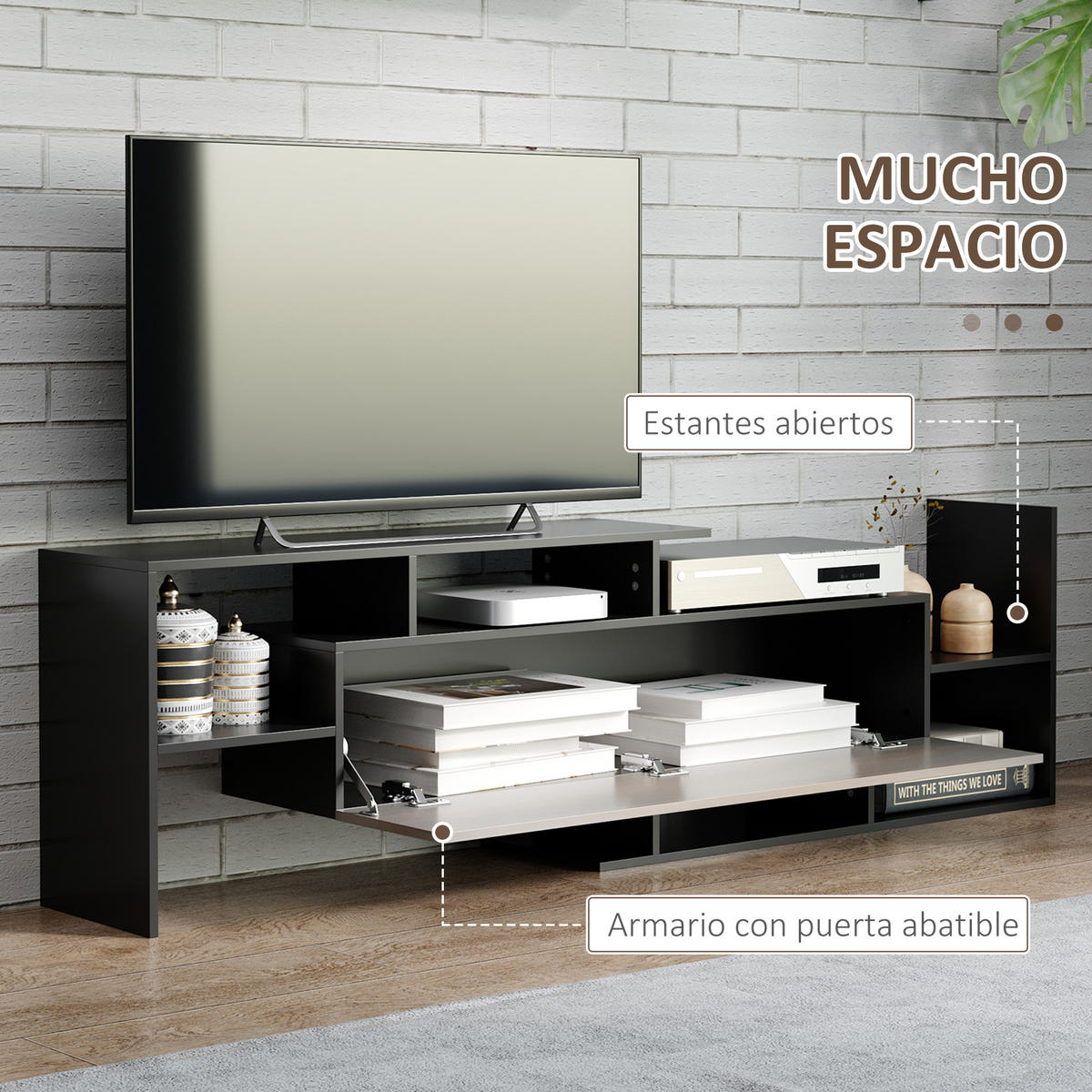 TV-MÖBEL Multicolor 1 Stück - Multicolor, Holzwerkstoff (153.6/42/25cm) - GiPP