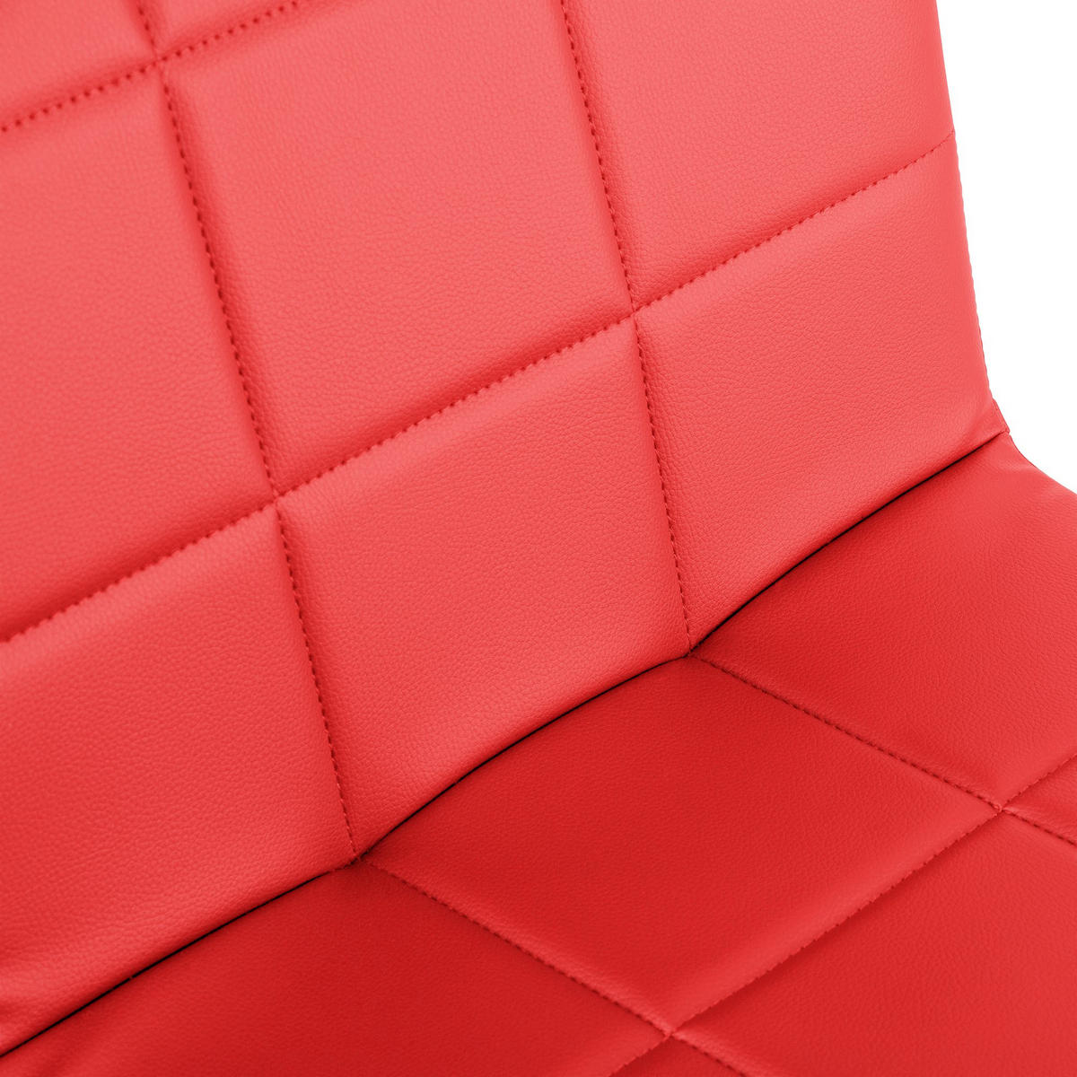 DREHSTUHL Lederlook Rot - Chromfarben/Rot, Textil/Metall (44/81/55cm) - CLP