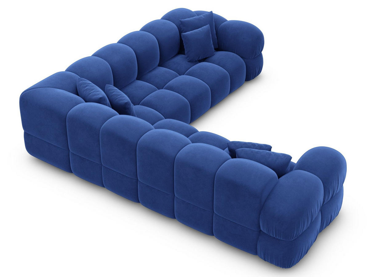 COUCH Monteverde L-Form Dunkelblau Samtstoff - Dunkelblau, Kunststoff (253/253cm)