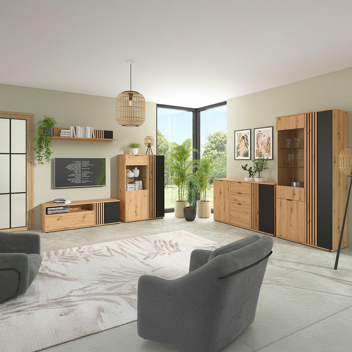 SKŘÍŇ 3DVEŘOVÁ Ezra Dřevo - hnědá, kompozitní dřevo (90/195/56cm) - Petits-meubles