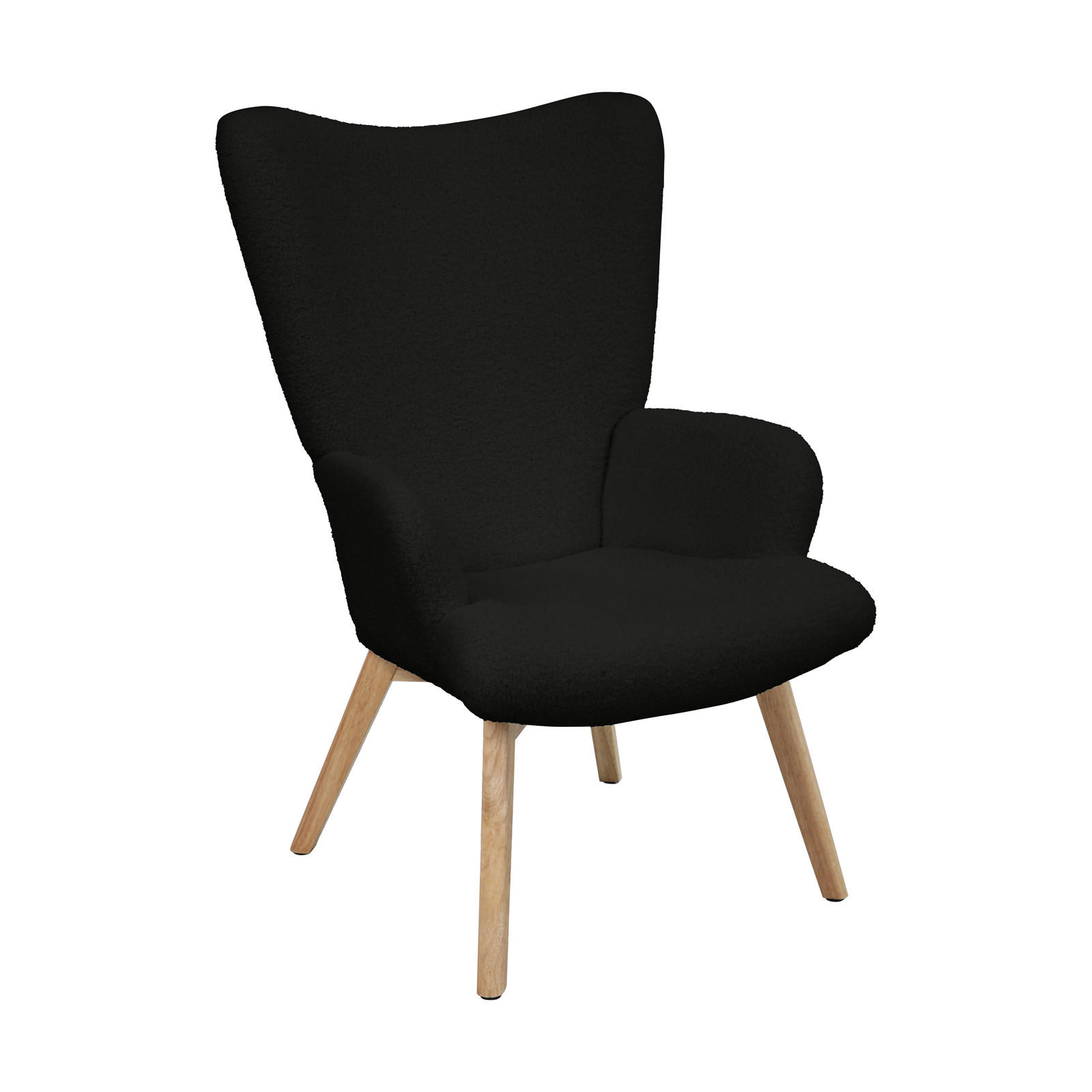Svita Ohrensessel Schwarz 64x96x70 cm