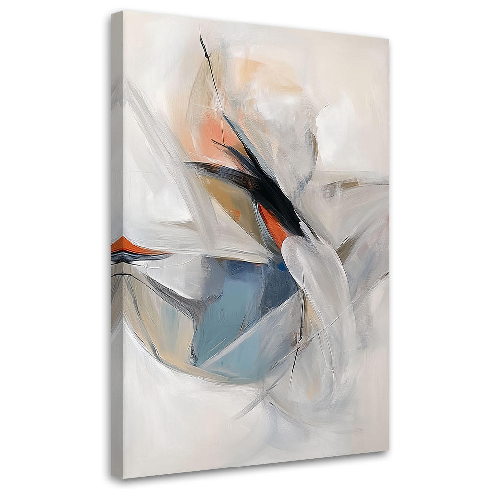 LEINWANDBILD Minimalistische Abstraktion Aquarell 70x100cm - Grau, Textil (70/100cm) - Feeby