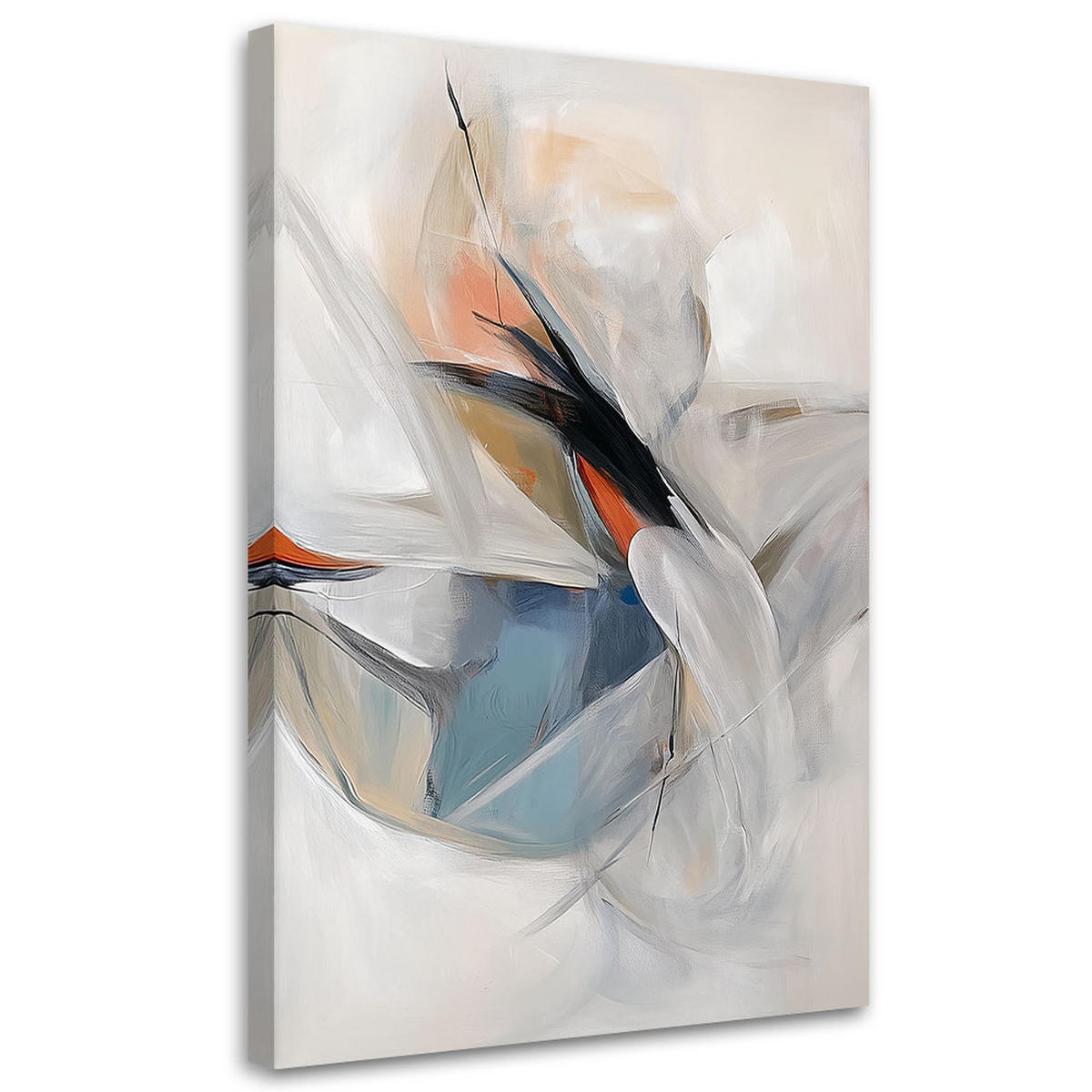 LEINWANDBILD Minimalistische Abstraktion Aquarell 40x60cm - Grau, Textil (40/60cm) - Feeby