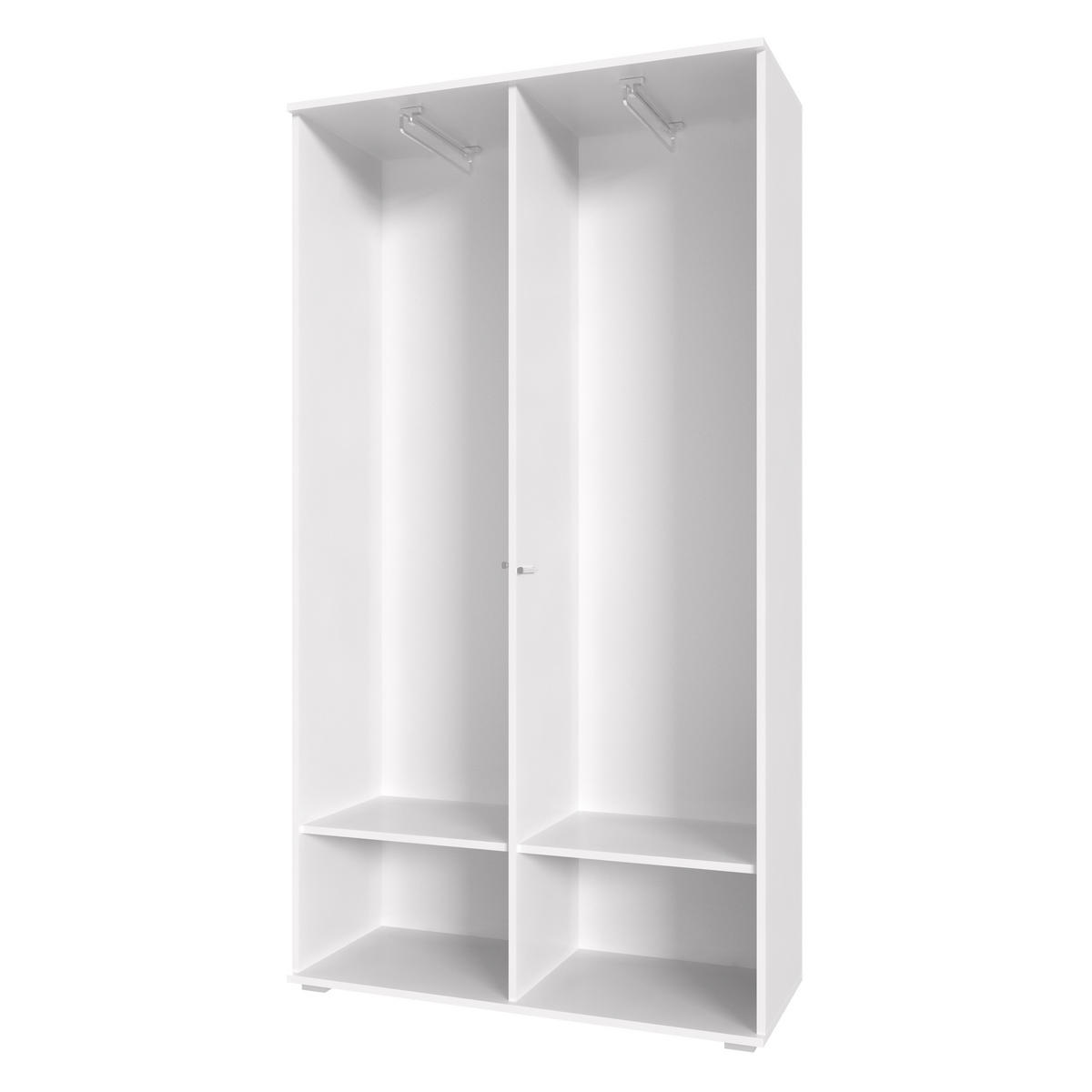 KLEIDERSCHRANK Weiß 100/185/40 - Weiß, Holzwerkstoff (100/185/40cm) - RAUMHIRSCH FURNITURE
