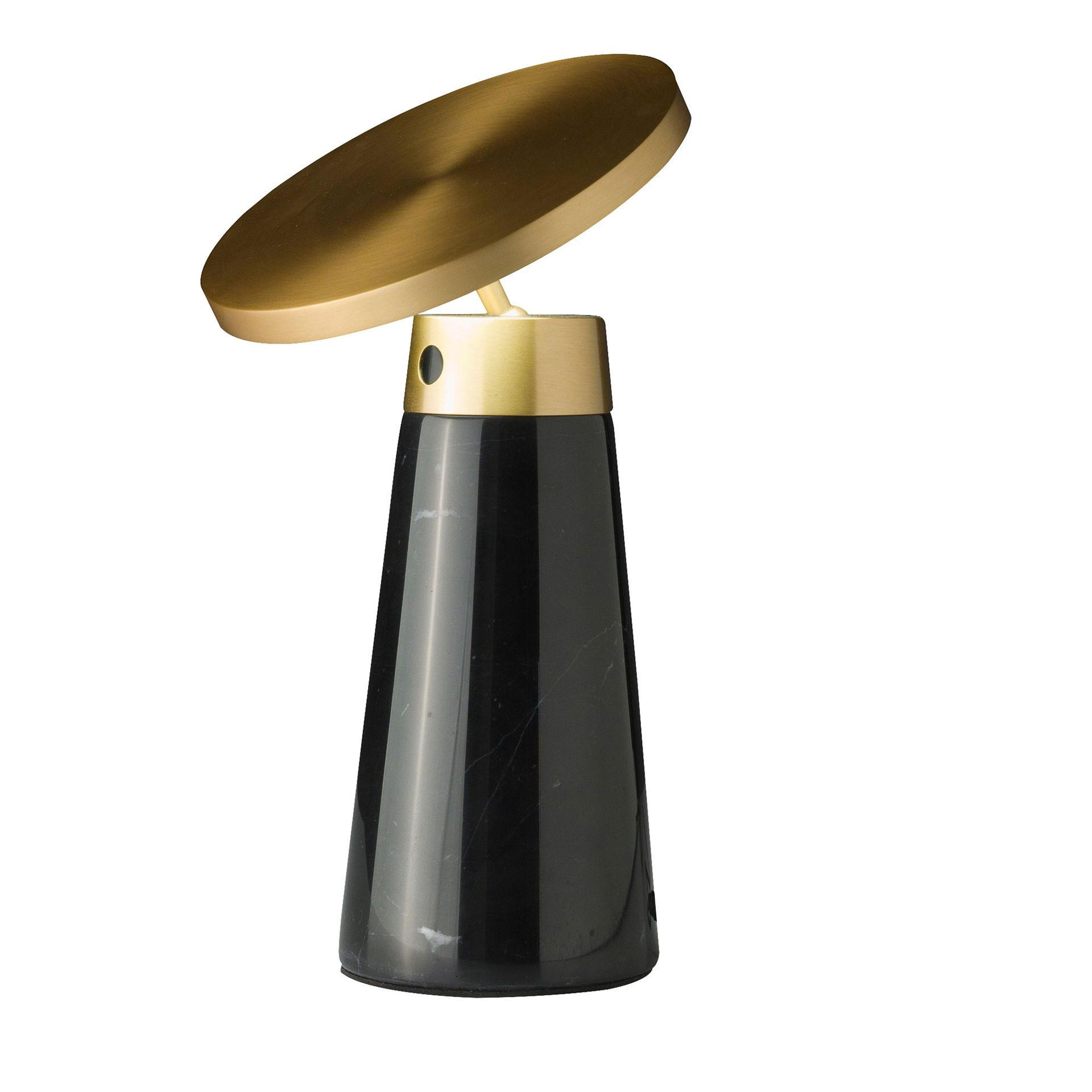 TISCHLEUCHTE Tischlampe aus schwarzem Marmor und goldenem Stahl Ø16/25.5 cm - Goldfarben/Schwarz, Metall (16/16/25.5cm) - ANGEL CERDA
