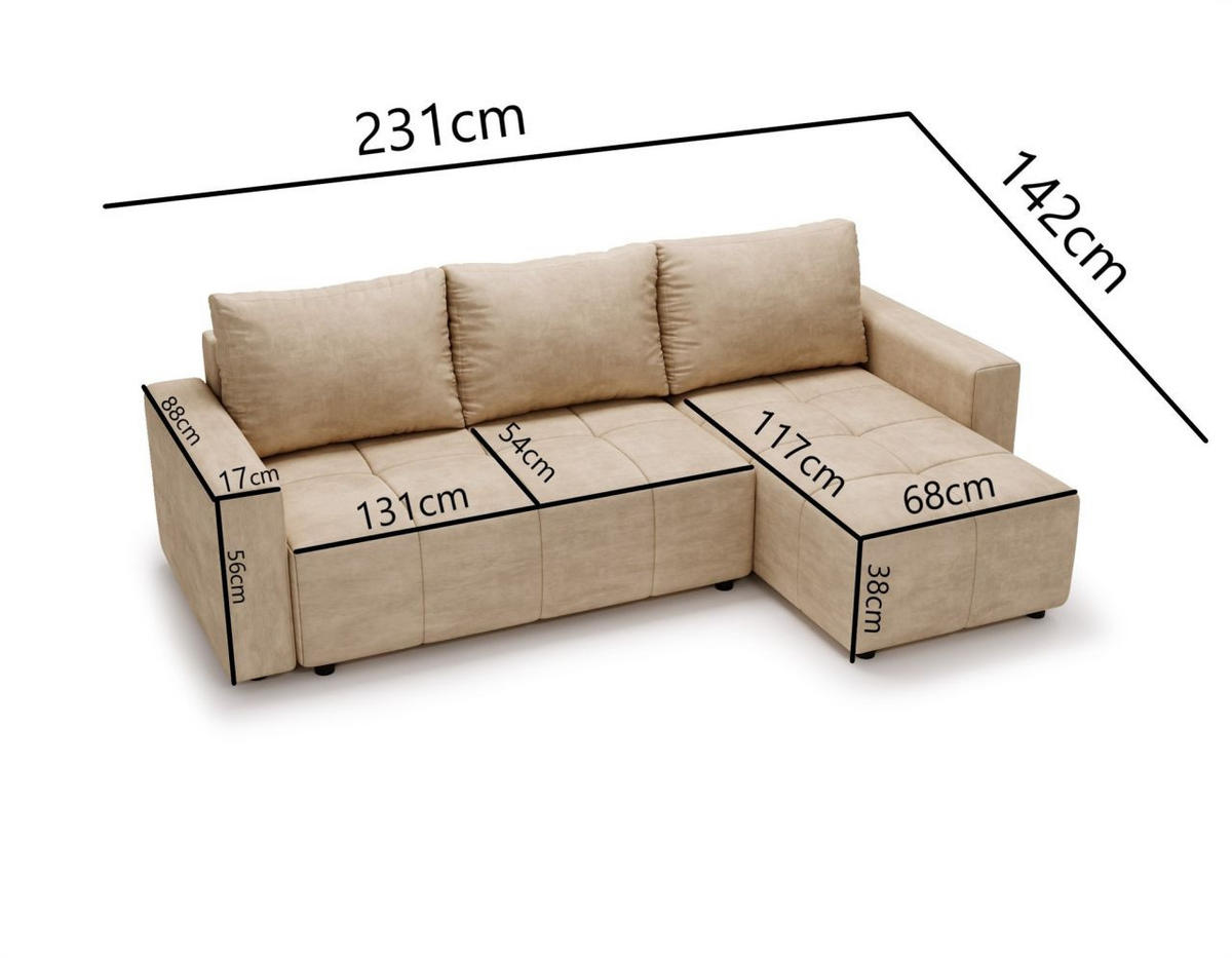 ECKSOFA Noha In Now Or Never - Dunkelgrau, Holzwerkstoff/Textil (231/142cm) - Fun Möbel
