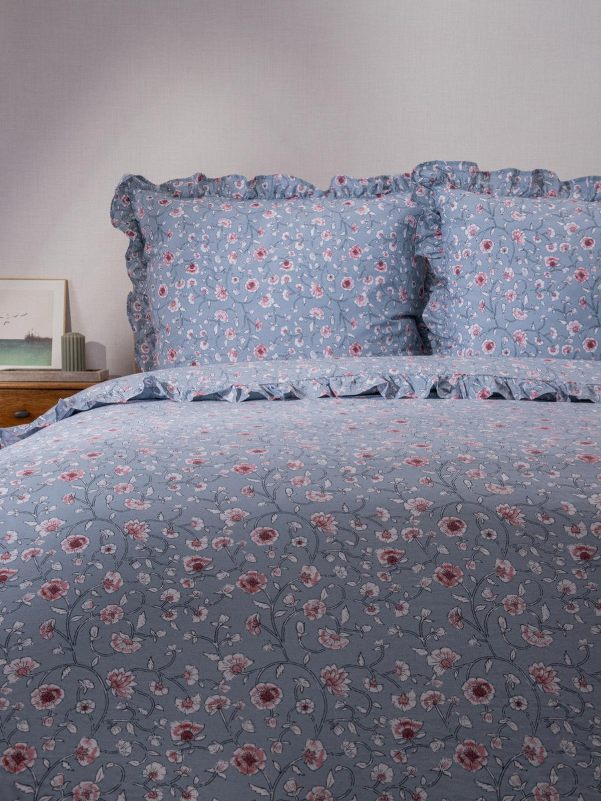 BETTWÄSCHE Julia Baumwolle 160/200 cm - Blau, Textil (160/200cm) - Homla