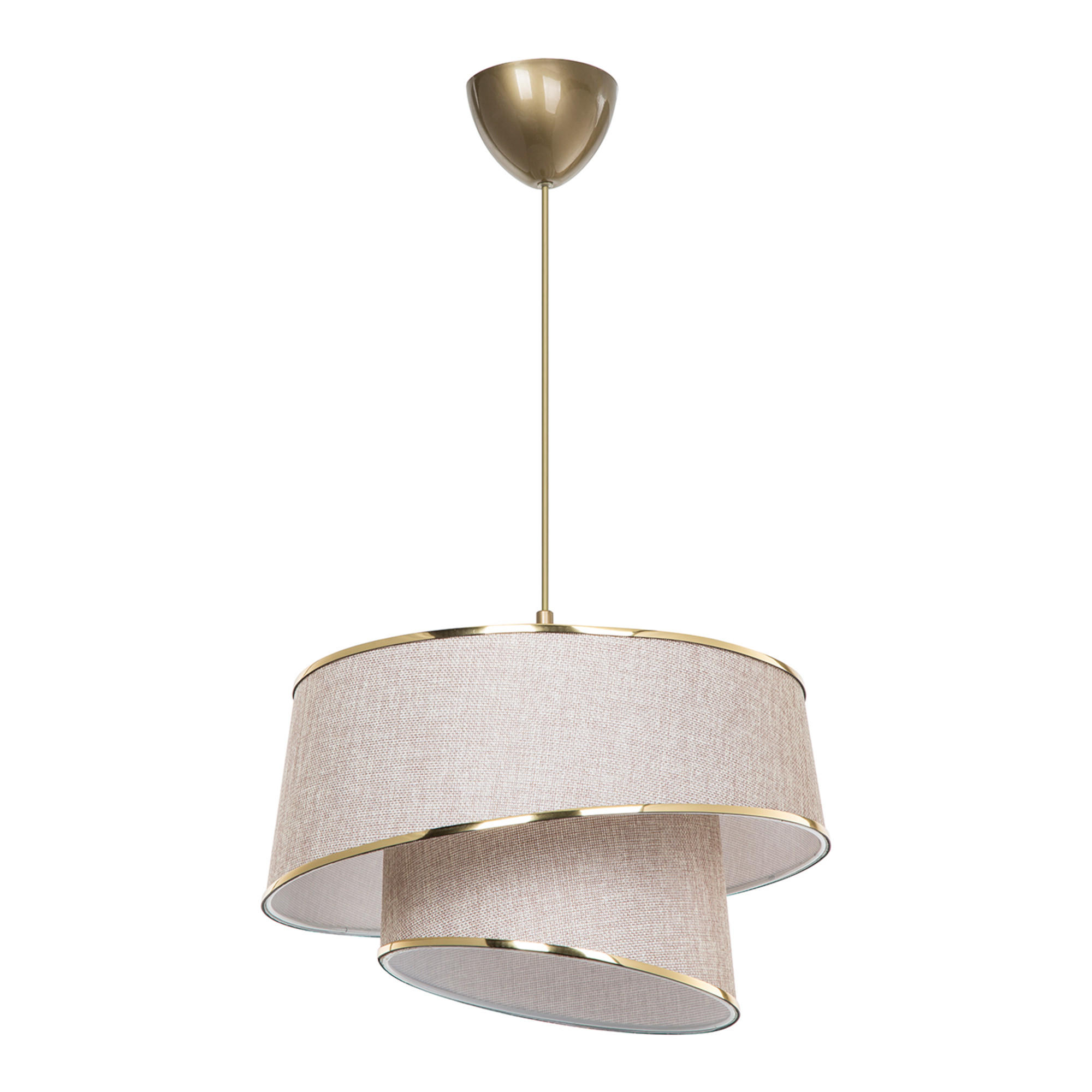 HÄNGELEUCHTE Wigan - Sandfarben/Goldfarben, Textil (32.5/32.5/65cm) - lux.pro