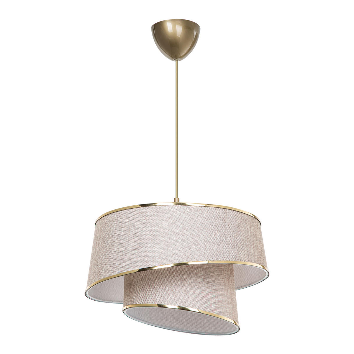 HÄNGELEUCHTE Wigan - Sandfarben/Goldfarben, Textil (32.5/32.5/65cm) - lux.pro