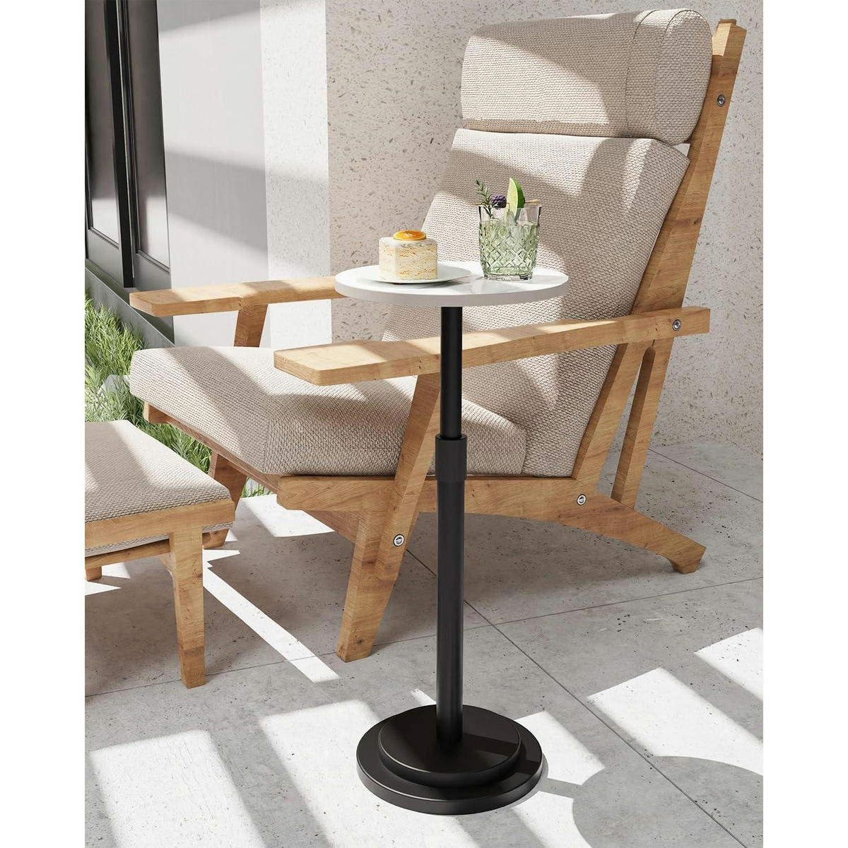 BEISTELLTISCH höhenverstellbar Metall Weiß 45-78 cm - Weiß, Metall (26.5/26.5/75cm)